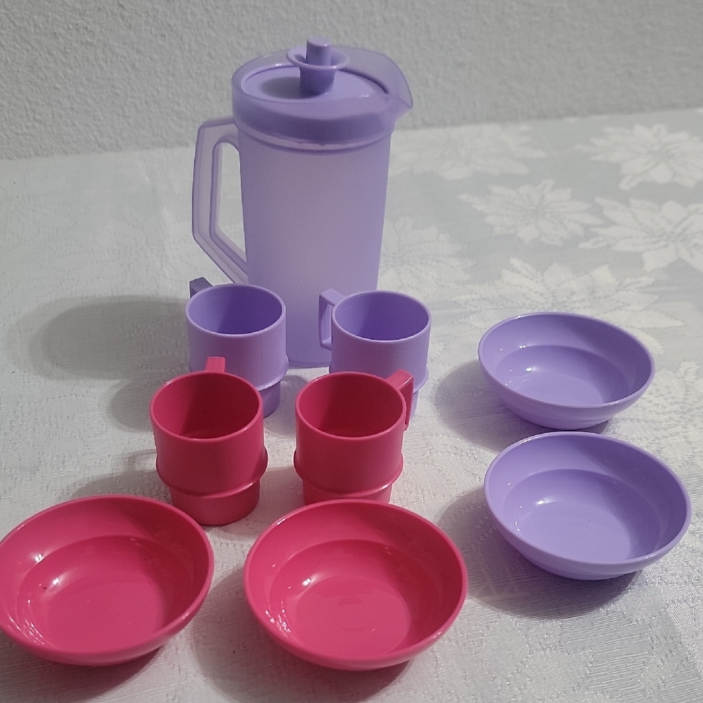 Purple and Pink MINI Plastic Dish Set